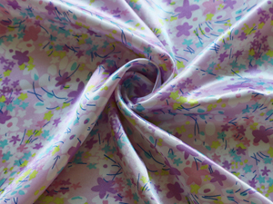 soft polyester satin fabric printed: color 3 lilac