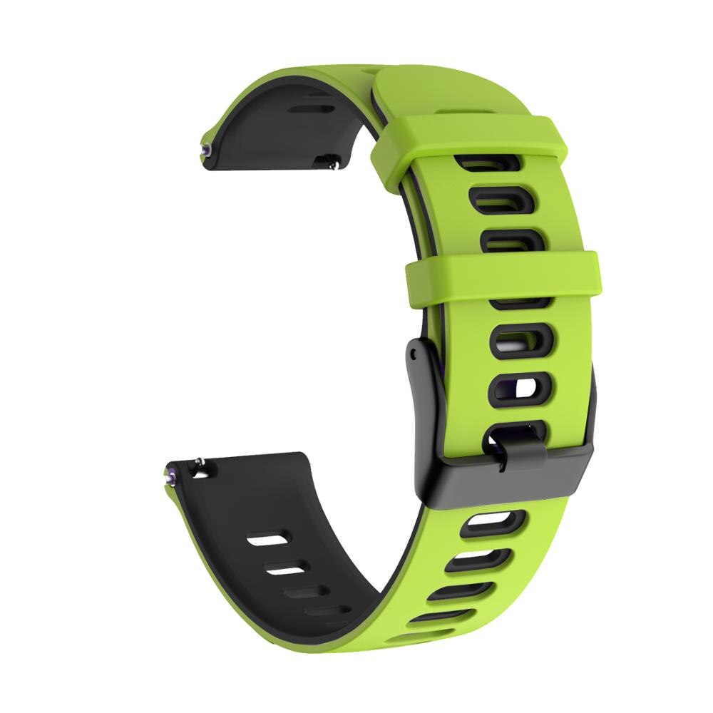 20mm siliconen horlogebandjes voor de forerunner 245 245m bandjes geschikt voor de forerunner 645 samsung gear  s2 vivoactive 3 hr: Groen zwart