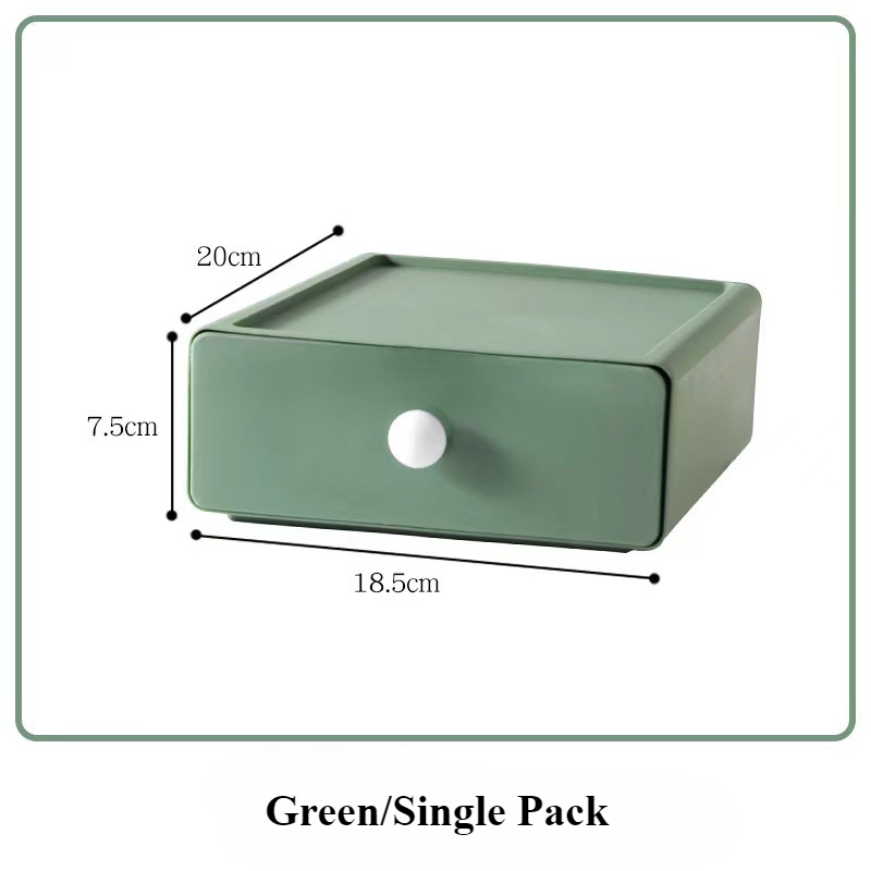 Desktop Storage Box Colourful Desktop Organizer Drawer High-capacity Sundries Organizers Boxes Dormitory Desk Storage Container: green