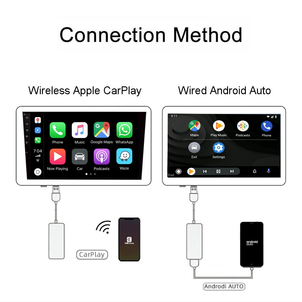 Carlinkit trådløs smart link apple carplay dongle til android navigationsafspiller mini usb carplay stick med android auto