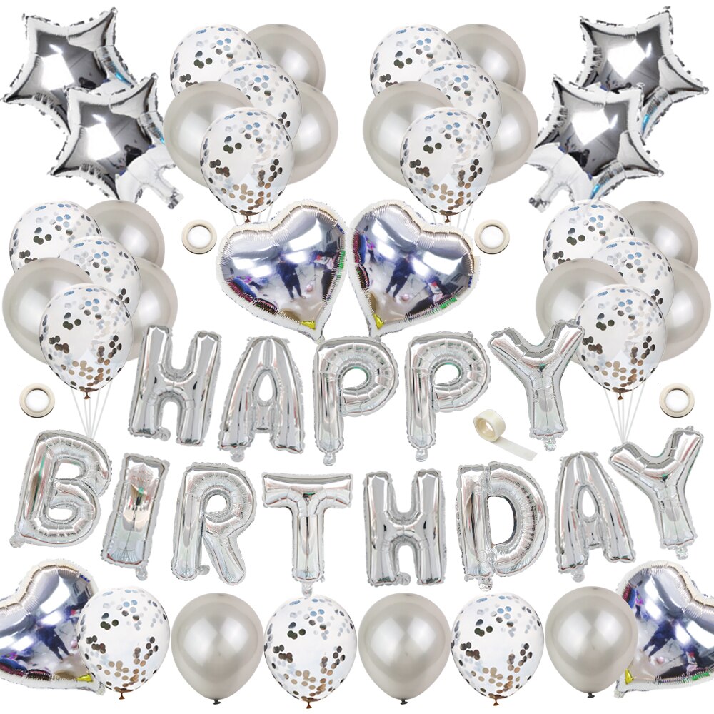 1Set lettre joyeux anniversaire ballon fête d'anniversaire décoration enfants événement fournitures ballons d'air bébé douche feuille Balon Alphabet