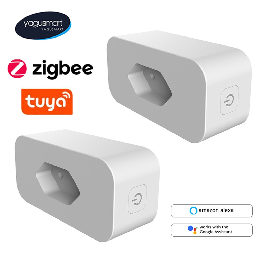 Yagusmart Tuya Zigbee Brazilië Smart Socket 16A Outlet Br Plug Wireless Energy Monitor Werk Voor Alexa Google Thuis Voice Controle