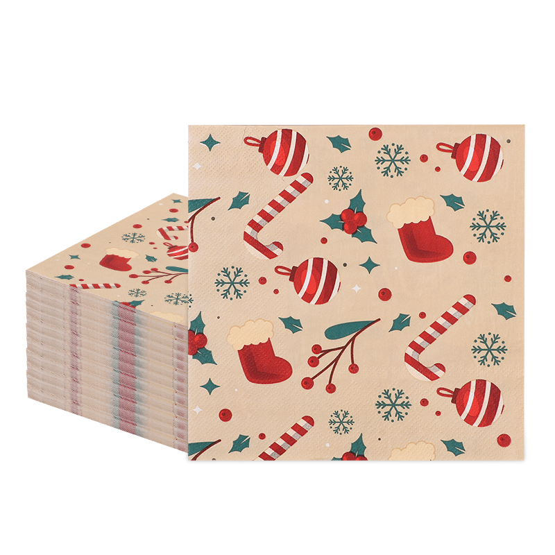 Servilletas de papel navideñas de 20 piezas, pañuelos desechables, manteles individuales navideños para mesa del hogar, decoración, suministros para de Año 2026: Default Title