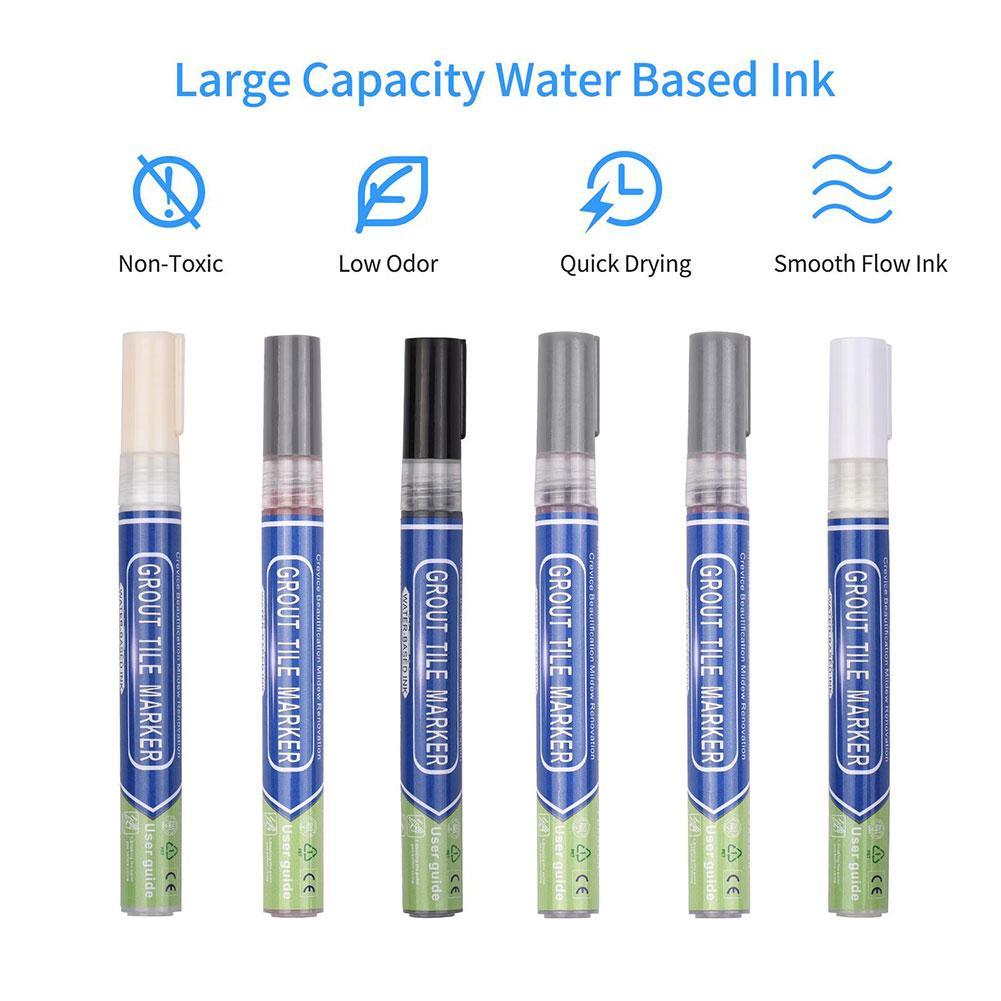 Tile Caulking Pen Color Waterproof Tile Gap Repair Pen Tiles Refill Grout Pen Mouldproof Filling Agents Bathroom Paint Cleaner