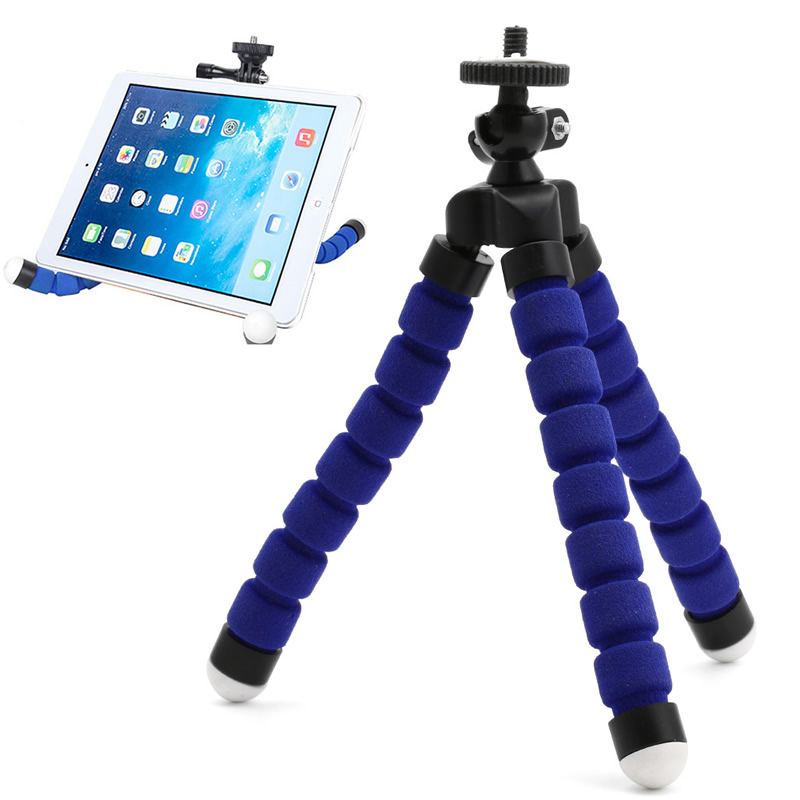 OOTDTY Mini trípode azul Flexible pulpo soporte montaje para Apple iPhone