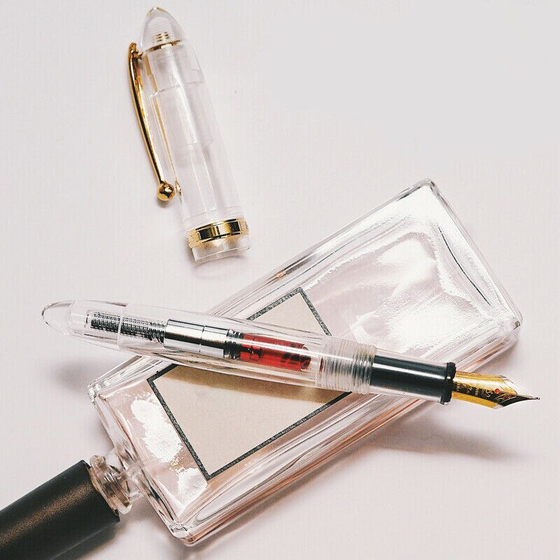 Stylo-plume lorelei transparent à remplissage convertisseur, pointe fine, 0.5mm pointes, fournitures de bureau, fournitures scolaires et de papeterie