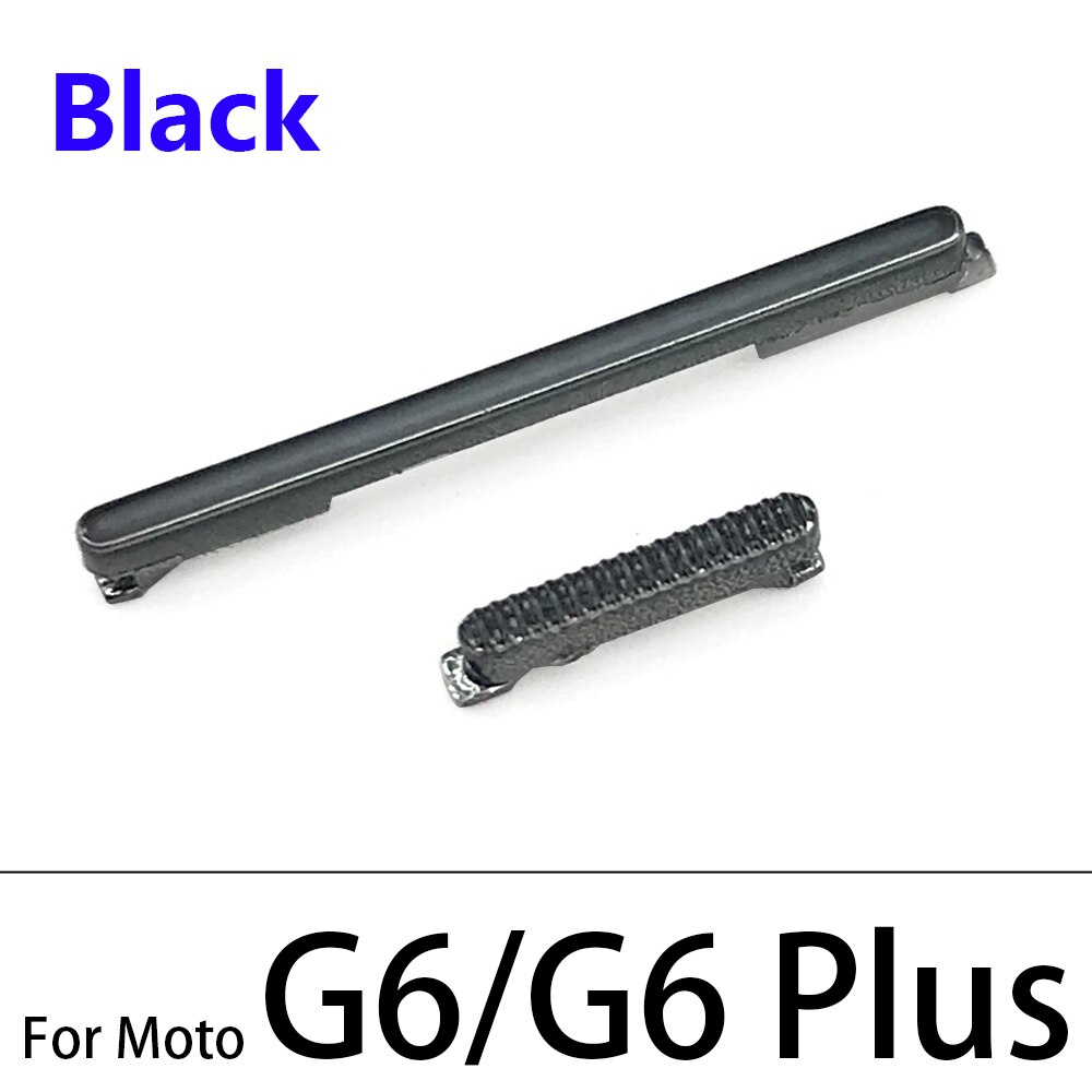 10Pcs/Lot, For Moto G9 G7 Power G8 Plus Play / G8 Power Lite Power Button ON OFF Volume Up Down Side Button Key: G6 Plus Black