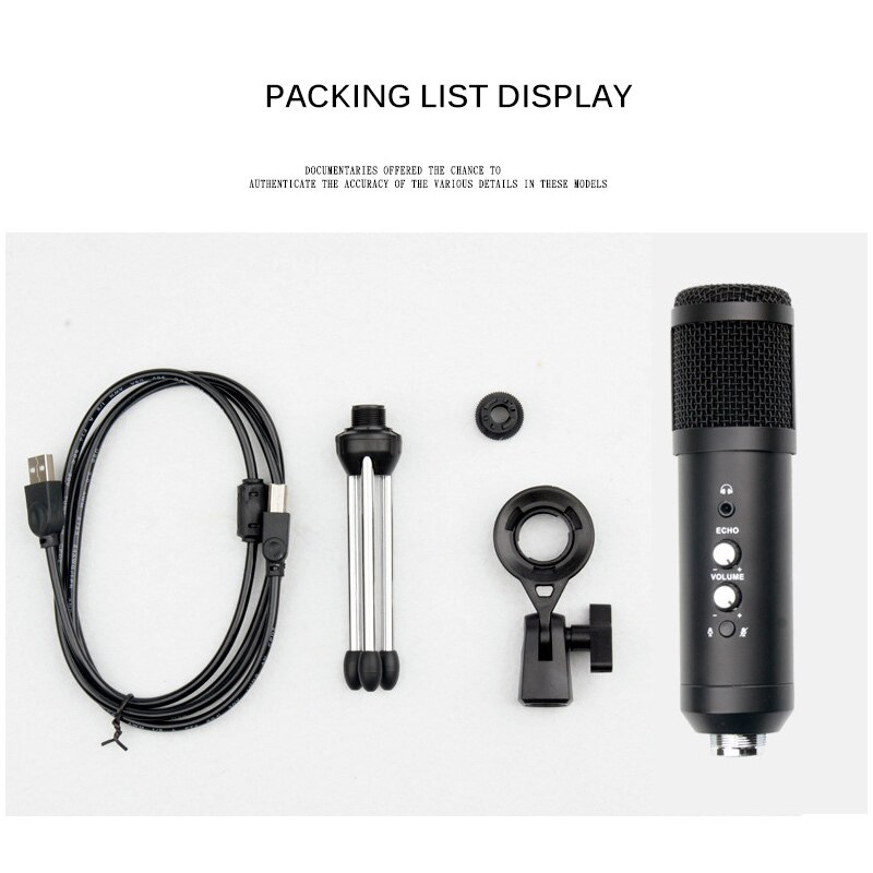 USB Condenser Microphone Kit, Computer Cardioid Microphone For Podcast Live Recording Recording Music Through Cardioid Studio