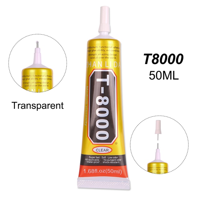 Transparant 50Ml B7000 Lijm T8000 Lijm Component Stof Epoxy Hout Textiel Sterke Super Zwart T7000 Telefoon Glas Reparatie E8000: T8000 50ML Clear