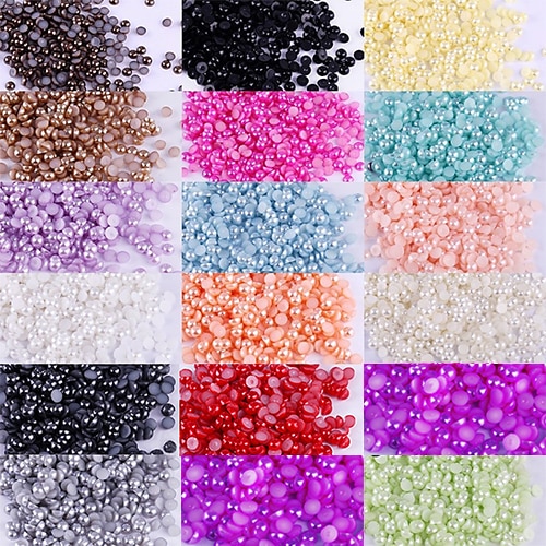 500 Stuks 1.5mm Halve Ronde Kraal Plaksteen Acryl Pearl Scrapbooking DIY Telefoon Craft