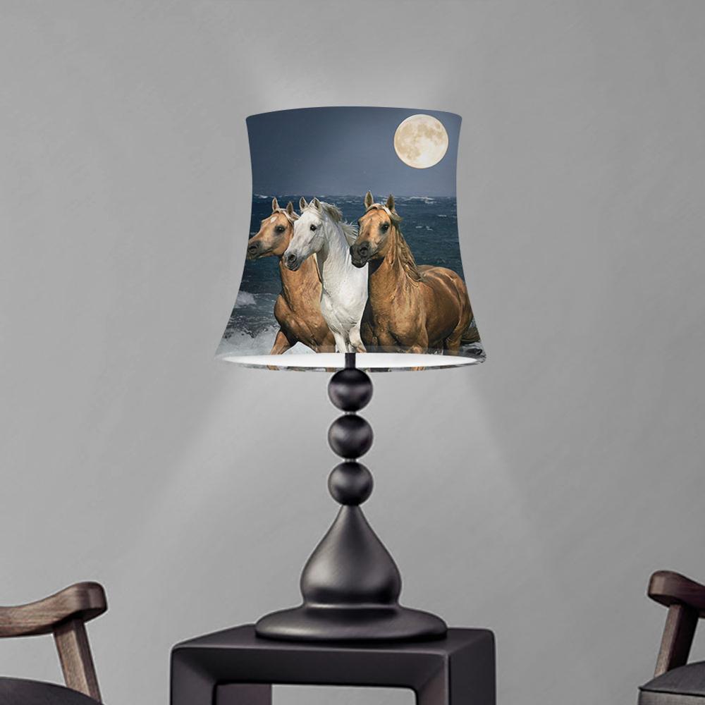 Abat-jour en tissu imprimé cheval, Style nordique moderne, abat-jour de Table de chambre à coucher, couverture de lampe murale/de sol, deux tailles: YY0817HSS