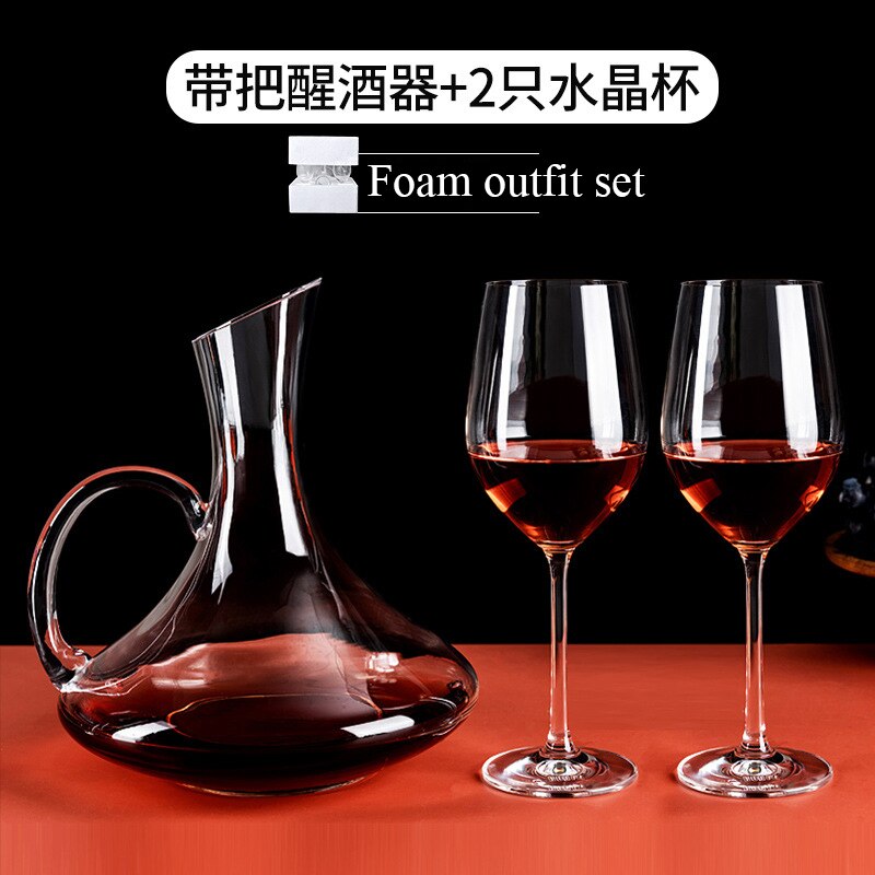 1500ML Red Wine Crystal Glass Set Box Goblet Wine Set Bordeaux Red Wine Glass Decanter Set High-end Drinking Utensils: Foam outfit Set B