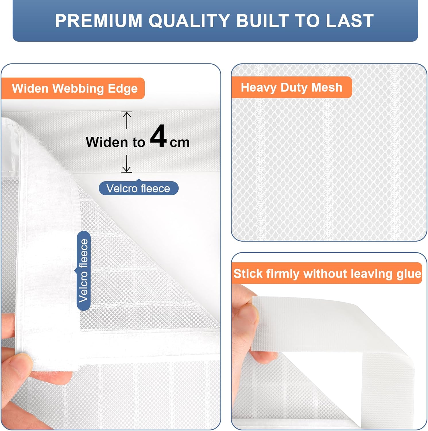 Hvid magnetisk dørskærm myggenet gardin flue insekt automatisk lukning usynligt net til køkken indendørs stue