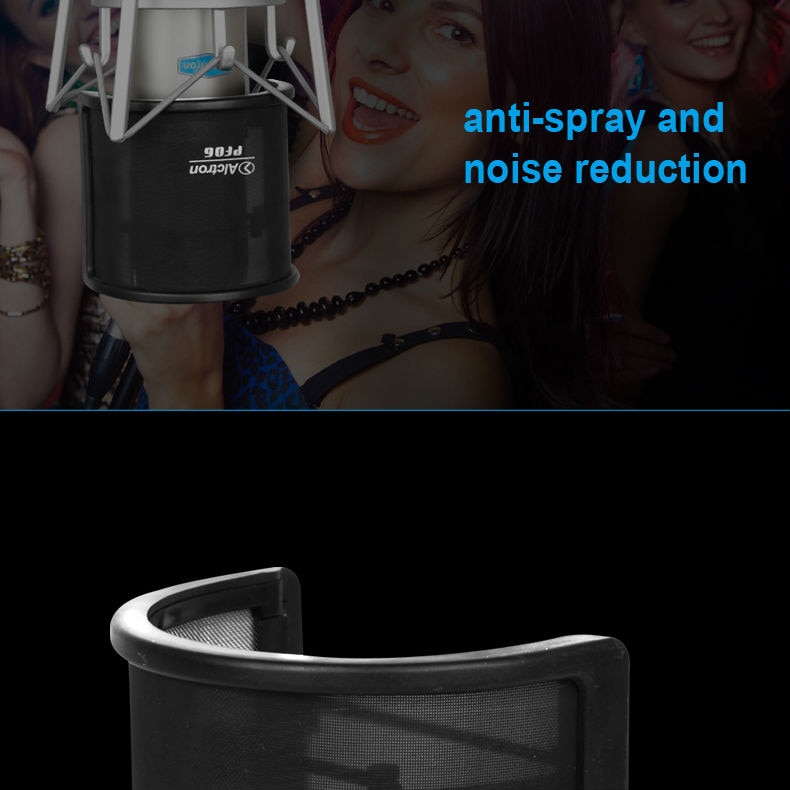Original Alctron PF06 Microphone ABS Plastic Pop Filter Lightweight Pop Shield Pop Screen Stable Structure Sturdy Mic Screen