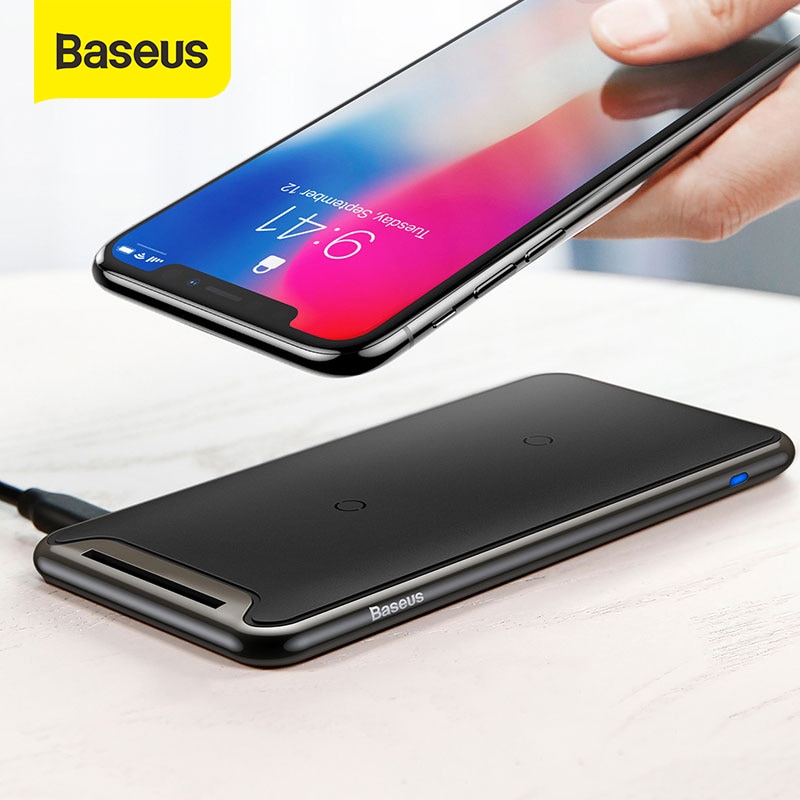 Baseus Triple Coil Draadloze Oplader Pad Voor Iphone X Xs Max Xr Desktop Snelle Draadloze Charger Stand Voor Samsung Note9 s9 S8