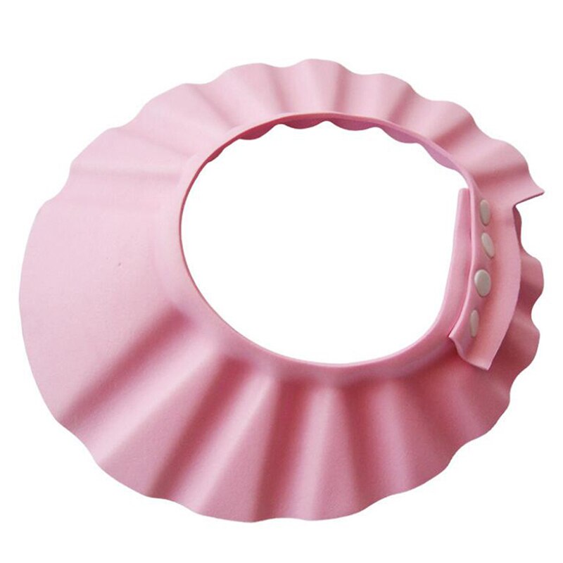 3 kleuren kinderen verstelbare veilige shampoo douche bad bescherming zachte mutsen baby hoedjes waterdicht was haar schild: Roze