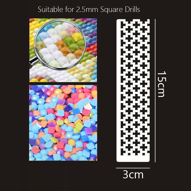 DIY Diamond Painting Ruler Embroidery 5D Diamond Square Drill Steel Ruler Dotting Rhinestone Point Drilling Tools Accessory: B