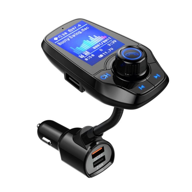 FM Transmitter MP3 Player For Bluetooth 3.0, Car 3 USB Ports Quick Charge Handsfree