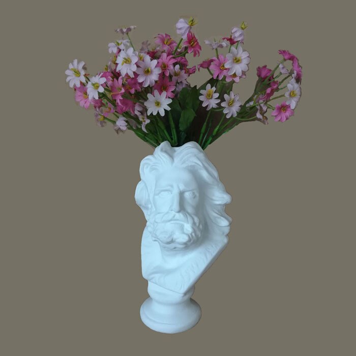 Plaster Vase David Sculpture Resin Imitation Head Vase Flower Arrangement Accessories Apollo Venus Home Decoration: 5