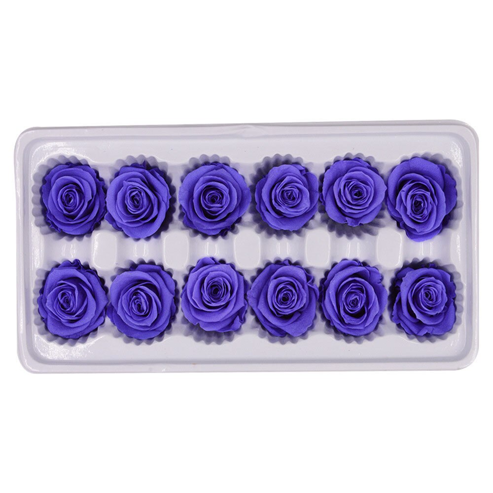 12 huvuden/låda bevarade blommor blomma odödlig ros 3-4 cm diameter mors dag evigt liv blomma materiallåda: M