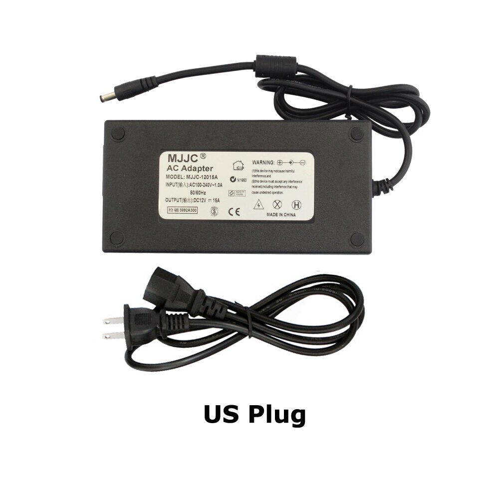 12 Volt Power Supply Unit 12V 15A Power Adapter 110V 220V to DC 12V LED Transformer 180W 12V LED Driver for LED Strip Light: 12V 15A with US Plug