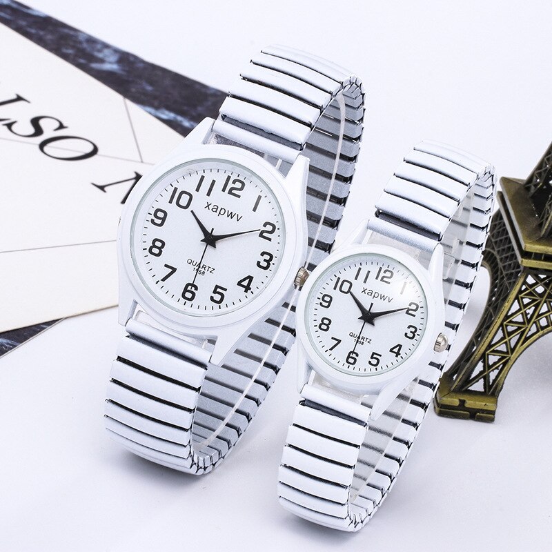 Eenvoudige Mannen Vrouwen Horloges Paar Flexibele Stretch Band Quartz Horloges Mode Man En Dames Dress Klok Horloges C109