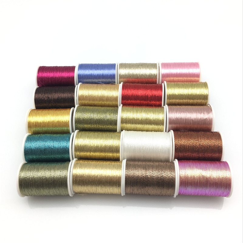 20 stk. pr. rulle 20 yards metallisk glitter polyester broderitråd sytrådssæt - alle farver hækletråd 7 yj 72