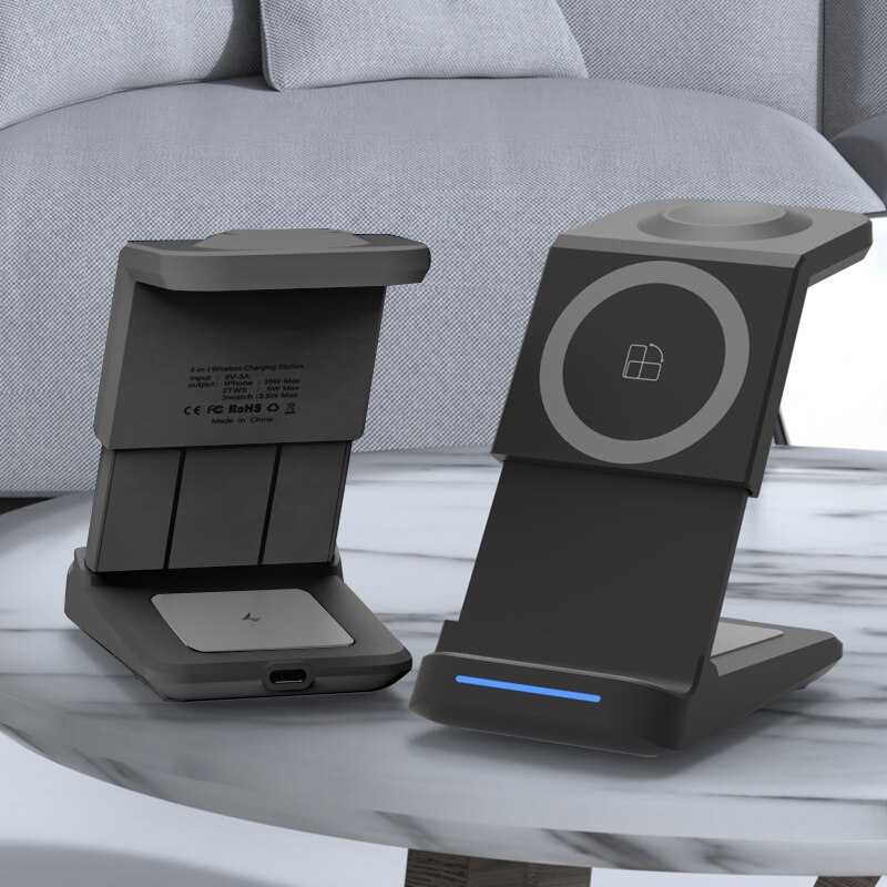 KEPHE-cargador inalámbrico magnético 3 en 1, cargador para iPhone 13, 12 Pro Max, Apple Watch 3, 6, 7, SE, Airpods Pro 2 y 3