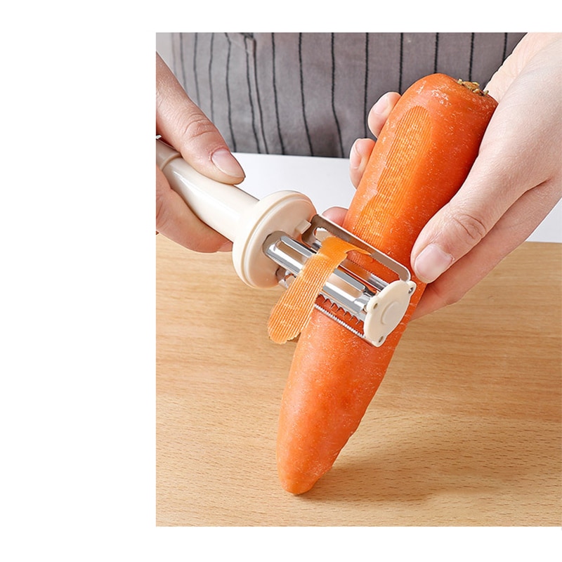 Multi-Functionele Met Deksel Drie-In-een Peeling Mes Thuis Fruit Aardappel Schraper Gember Knoflook Grinder Meloen schil Scheren Draad