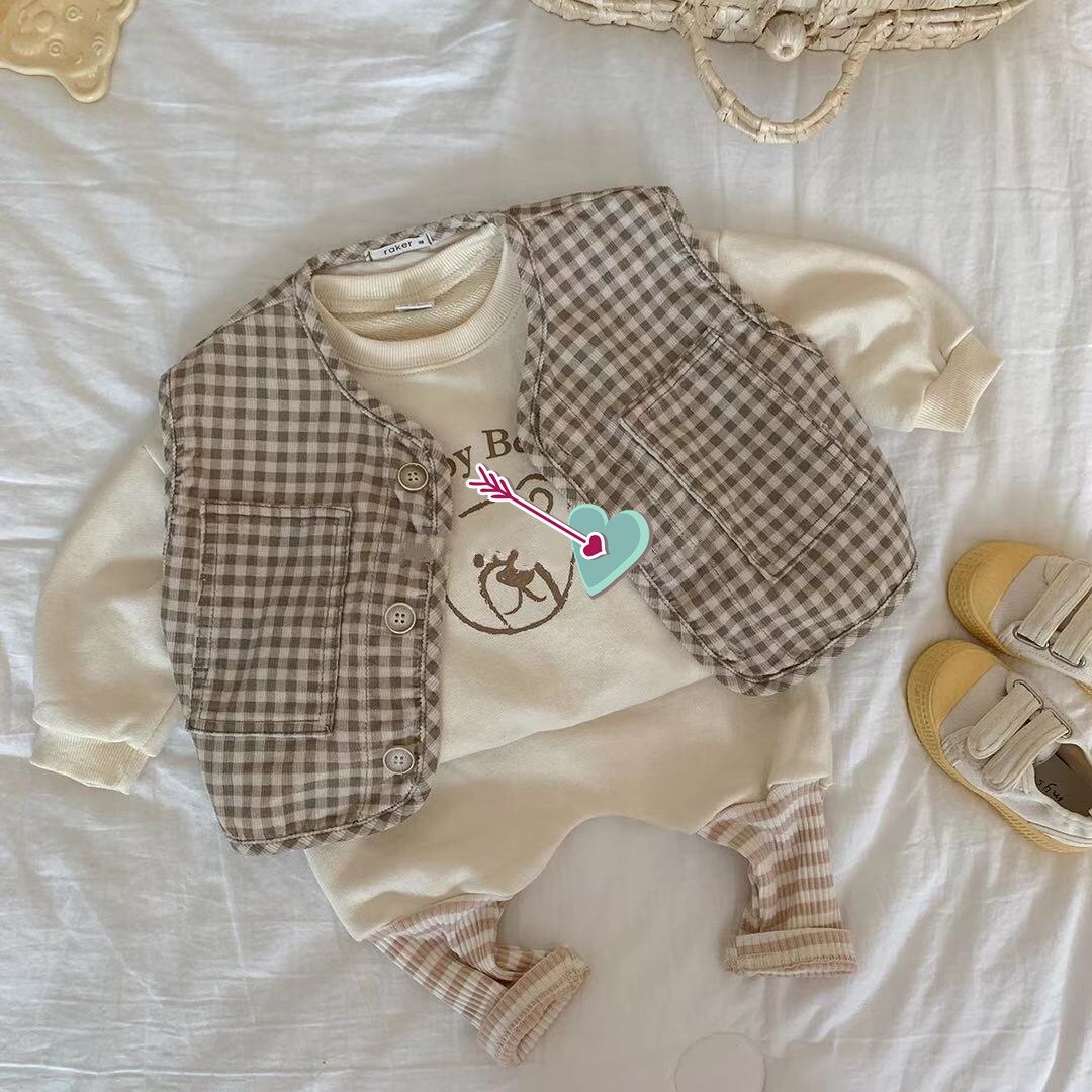 2022 Frühling Baby ärmellos Weste Mantel Junge Mädchen alle Spiel lässig Denim Weste Strickjacke Jacke Kleinkind Kinder Plaid Weste