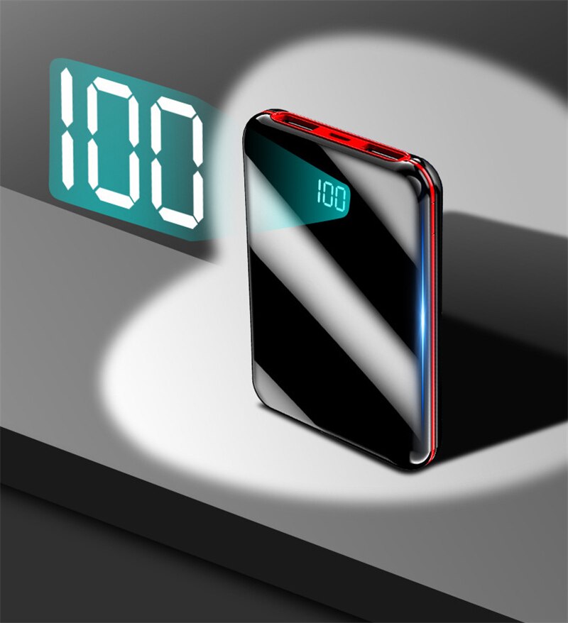 Portátil 50000mah mini carga rápida power bank recarregável bateria externa com duplo usb display digital para iphone samsung