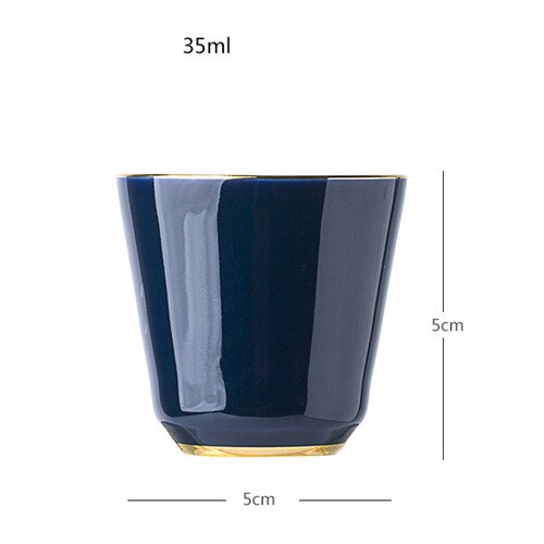 Porcelain small tea bowl master cup accessories Blue glaze ceramic tea cup zen home small teacup: d