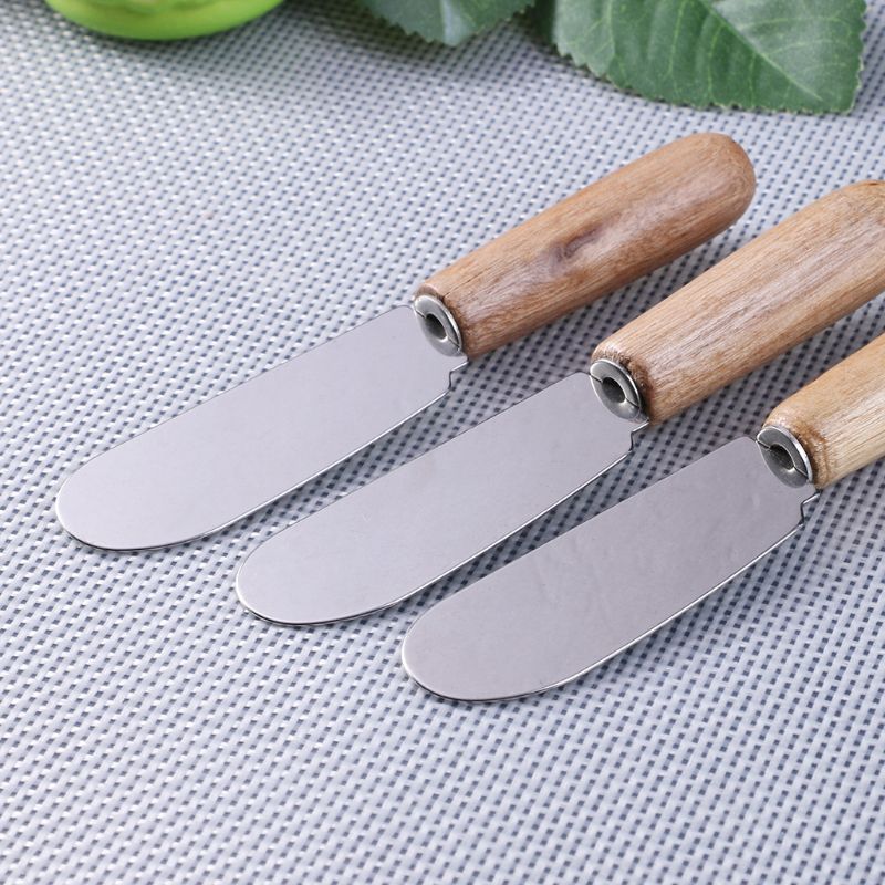 Keuken accessoires Mini Sandwich Strooier Boter Kaas Snijmachine Mes Roestvrijstalen Spatel Keuken Tool Met Houten Handvat