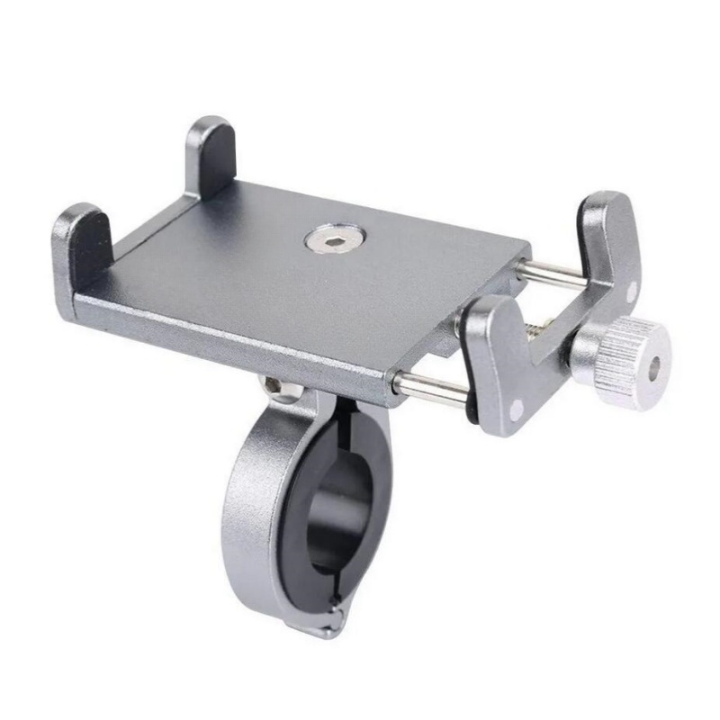 Suporte de telefone para bicicleta, montagem confiável, universal, mtb, celular, gps, metal, suporte para motocicleta, bicicleta de estrada, moto m365, guidão: Cinza claro