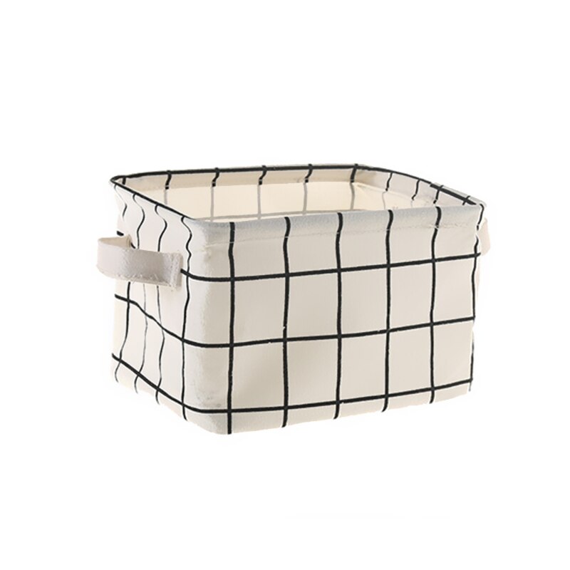 1PC Falten Lagerung Korb Schreibtisch Spielzeug machen-hoch Organizer Kasten für Unterwäsche Kleidung Handtuch Wäsche Korb Werkzeuge Behälter Mit Griff: Weiß