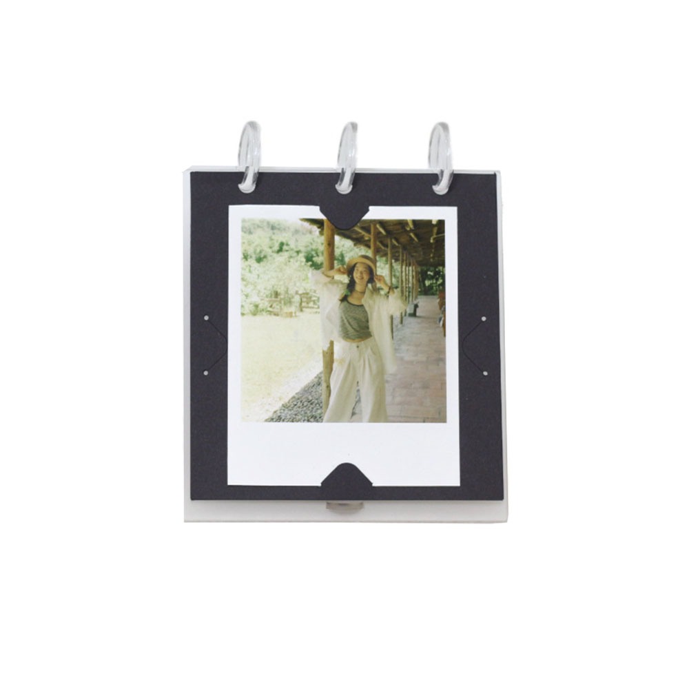 Horizontal/Vertical Display Flip Photo Album Holds 20-40 Photos Self Standing Desktop Photo Frame Double Sided Display: Light Grey