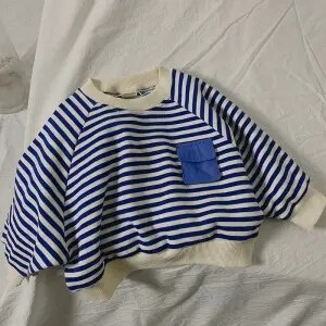 De los niños suéter de manga murciélago coreano de primavera otoño bebé niños niñas niños algodón camiseta niñas tops de bebé suéteres P4 278: 2 / 2T