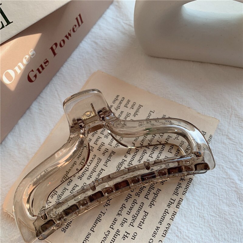 Transparent Love Heart Hair Claws Hair Crab Women Convex Shape Geometric Hairpins Hair Clips Acrylic Barrettes Hair Accessories: 12