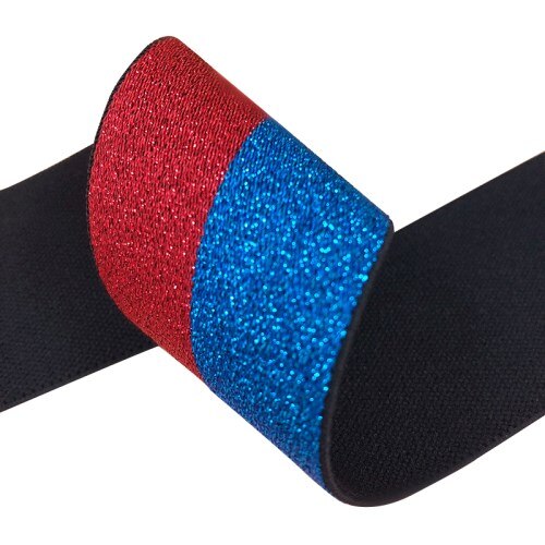 1 Meter 40mm Kleur Gestreepte Ui Zijde Jacquard Elastische Bands Polyester Hoge Elastische Kant Lint DIY Sweing Kleding Accessoires: Red Blue