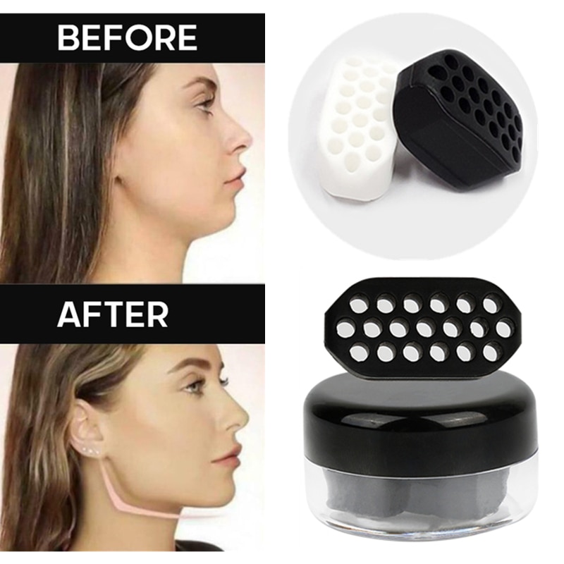 2/1Pcs Unisex Facial Masseter Muscle Exerciser Face Neck Lifting Toning Double Chin Removal Silica Gel Ball Massage Tool