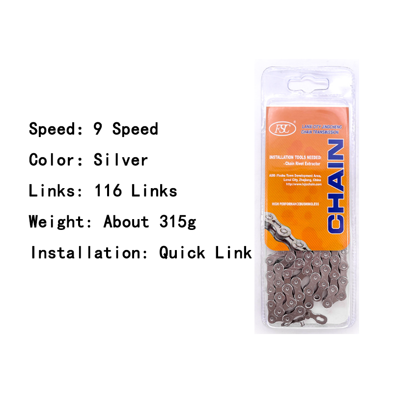 FSC 6/7/8/9/10/11/12 Speed Velocidade Fietsketting 116/126 Links Ultralight MTB Weg Mountainbike 6S 7S 8S 9S 10S 11S 12S: YELLOW