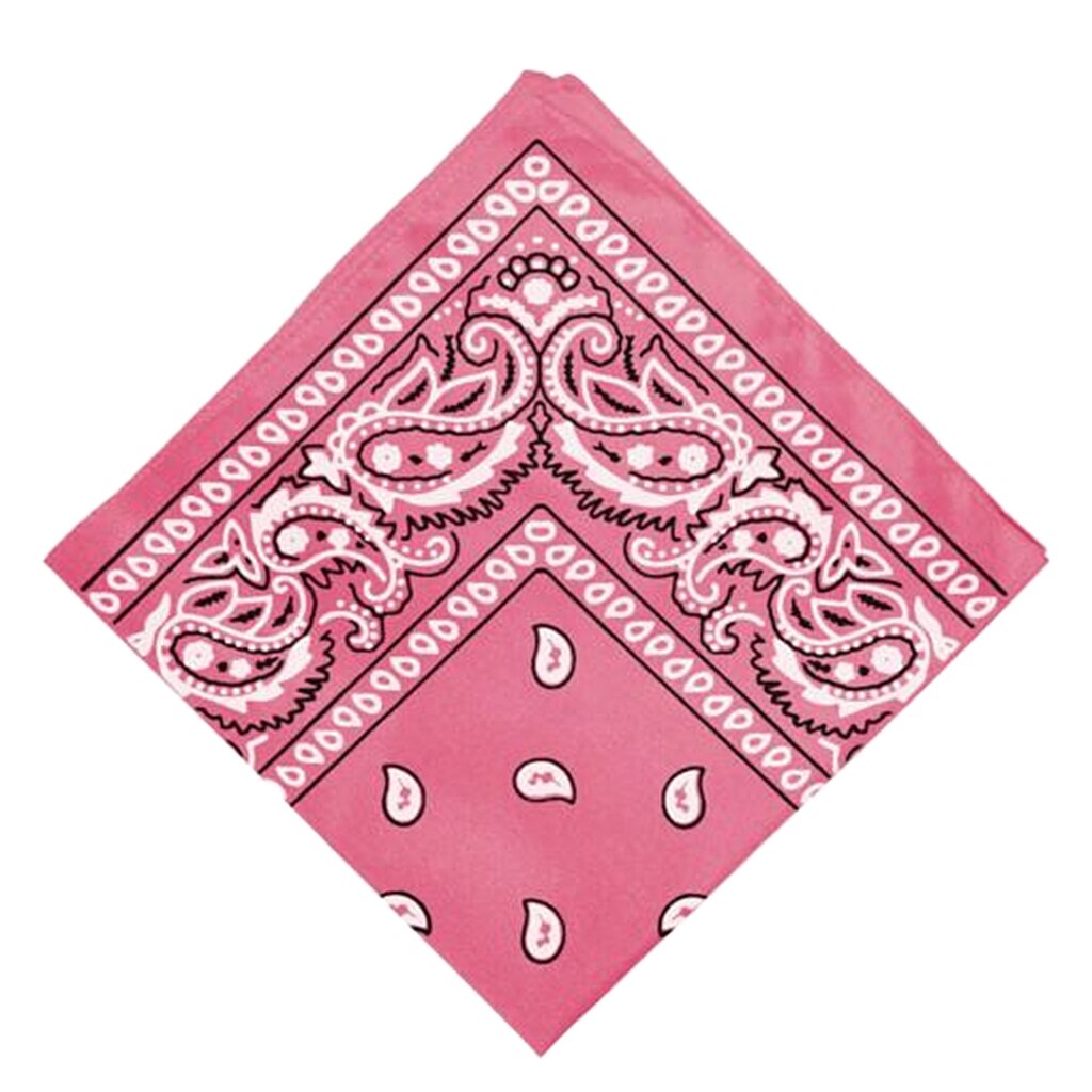 100% Cotton Paisley Cowboy Bandana Scarf Hip Hop Men Women Head Wrap Neck Wristband Handkerchief Sports Headwear: Pink