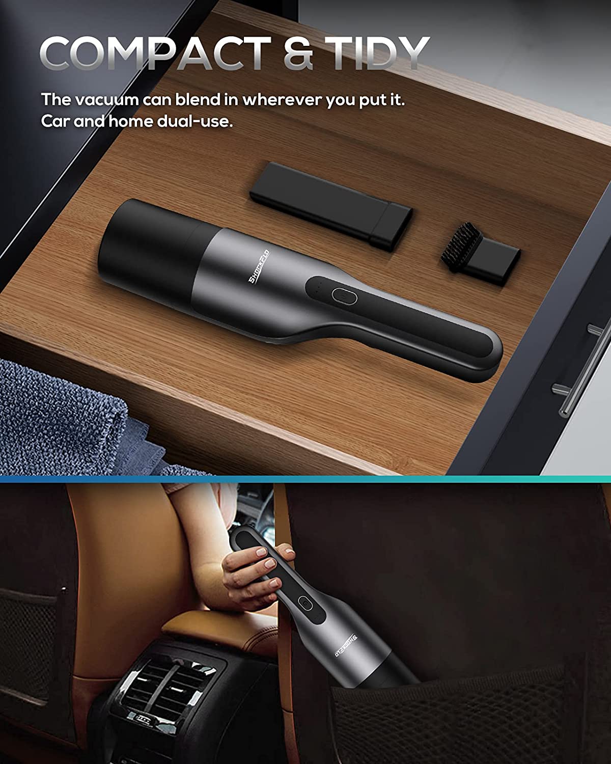 Aspirapolvere per auto ad alta potenza Cordless portatile ricaricabile portatile aspirapolvere 5500pa potenza di aspirazione per auto/casa/ufficio/peli di animali domestici