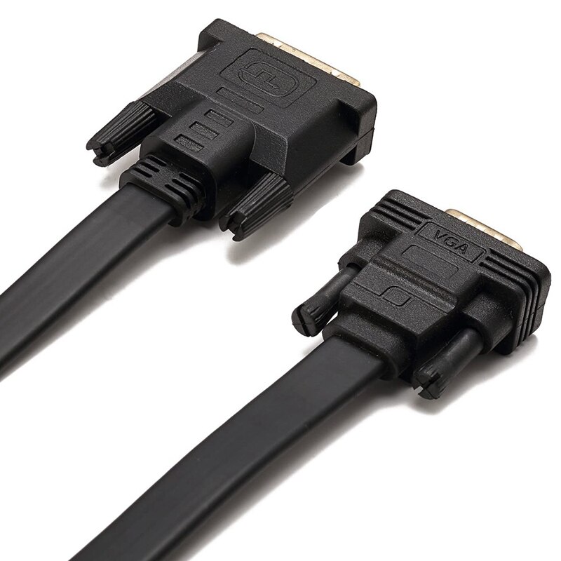 Active DVI-D Dual Link 24+1 Male to VGA Male Adapter with Flat Cable Adapter for Laptop,PC,Monitor or Projector 2M