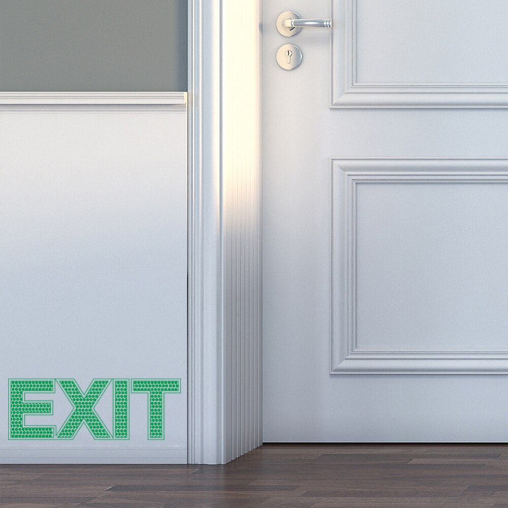 Exit Sign Noctilucence Lichtgevende Muursticker Sticker Emergency Deur Gate Veiligheid Teken (6.5X19Cm)