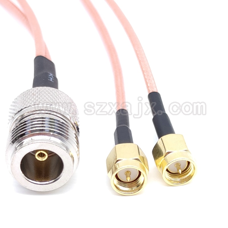 N hembra a CRC9/TS9 conector 3G 4G LTE antena conector combinador divisor RF cable espiral coaxial para 3G 4G router modo: N-Double SMA