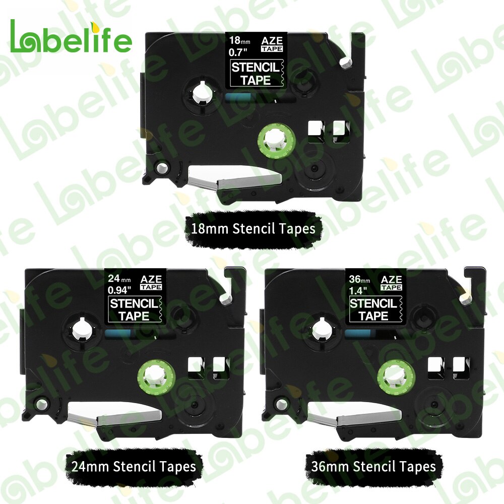 Cintas de plantilla de STe-141, Cassette de etiquetas de 18mm, 24mm, 36mm, Compatible con impresora STe-151, PT-D450, PT-D600, PT9800PCN, PT-P700, 151