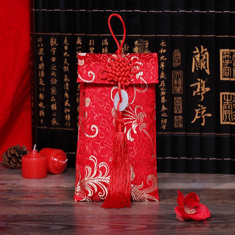 Exquisite Wedding Fabric Red Envelope Personality Brocade Red Envelope For Wedding Birthday Year Red Envelope `: A5