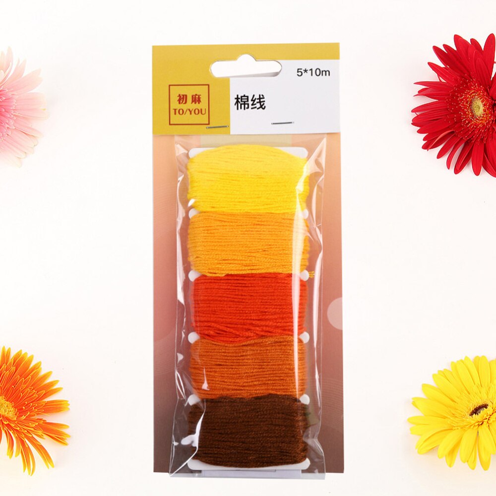 Hilo de punto de cruz de Color degradado, hilo de Cruz para bordar, Color amarillo