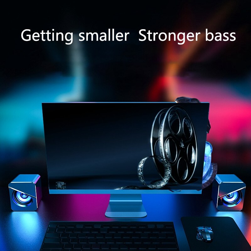 3D Sound Effect Dual Speaker Computer o, Usb Wired Home Desktop Office Gaming Notebook Subwoofer Speaker
